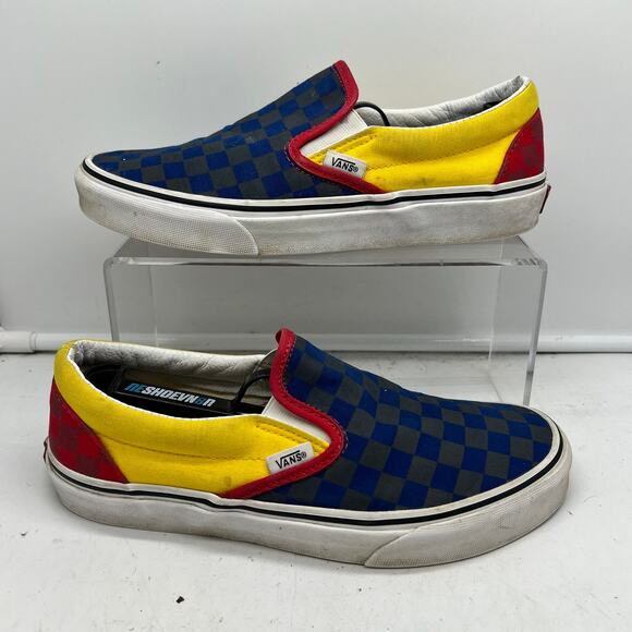 Vans Shoes Womens 8.5 Off The Wall Slip On Checkerboard Colorblock Low Top - Picture 1 of 8